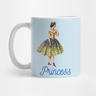 Beautiful princess of hearts with crown and vintage dress Mug